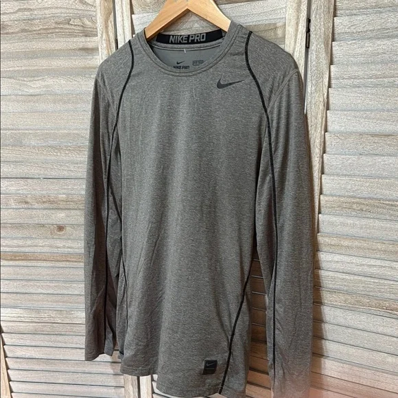 Nike Gray Long Sleeve Athletic Tee - Picture 2 of 5